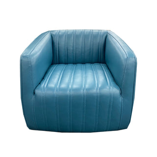 Marvy Leather Swivel Chair - Urban Sofa Teal Leather