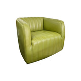 Marvy Verona Green Full Grain Leather Swivel Tub Chair