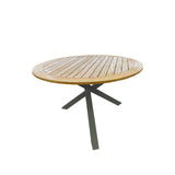 Mikado Table Charcoal Powder Coated Aluminium with Teak table top