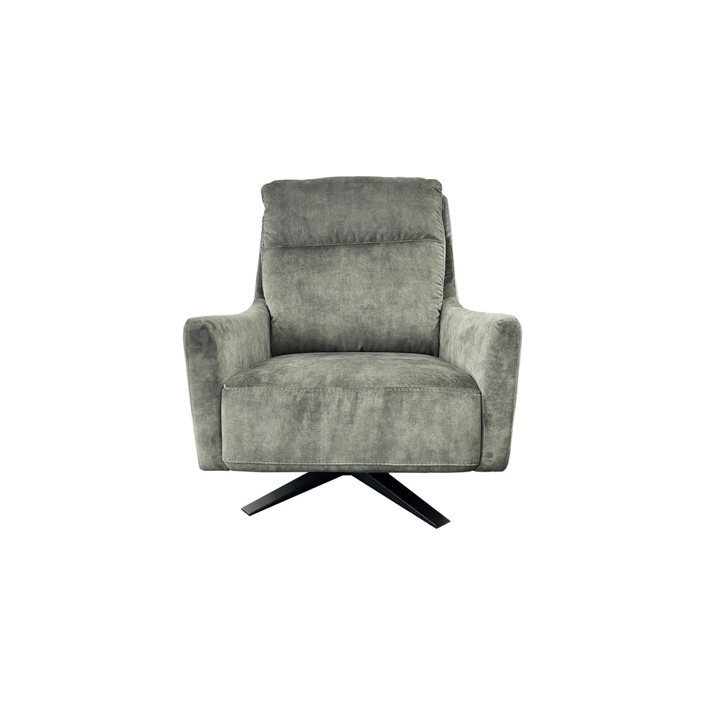 Mikado Olive Green Velvet Swivel Chair with start Base