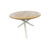 Mikado Round outdoor table with Teak top