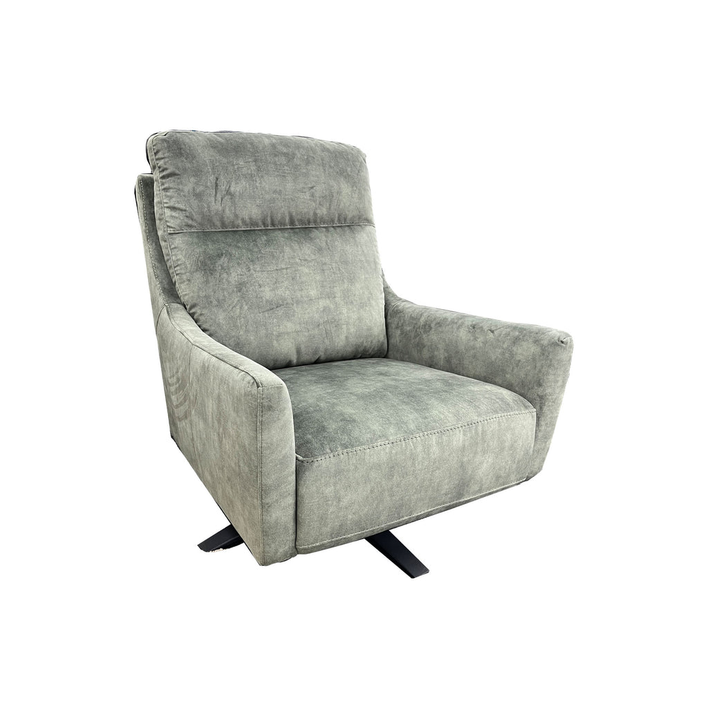 Mikado Olive Green Velvet Swivel Chair with start Base