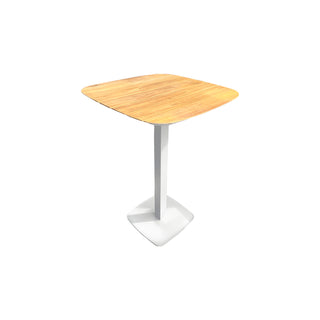 Moorea Bar Leaner Heavy Stainless Steel Base with Powder Coated Aluminium Frame and Teak Table Top