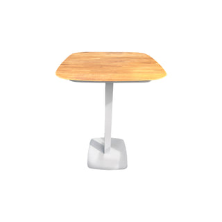 Moorea Bar Leaner Heavy Stainless Steel Base with Powder Coated Aluminium Frame and Teak Table Top