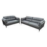 Musk 3+2 Seater Lounge Suite in Stella Grey Full Grain Leather