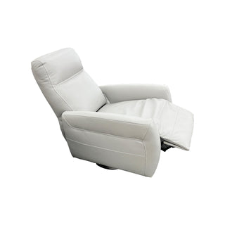 Napoli Swivel Recliner Chair - Light Grey Full Cat 16 Grain Leather