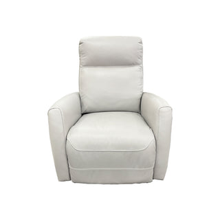 Napoli Swivel Recliner Chair - Light Grey Full Cat 16 Grain Leather
