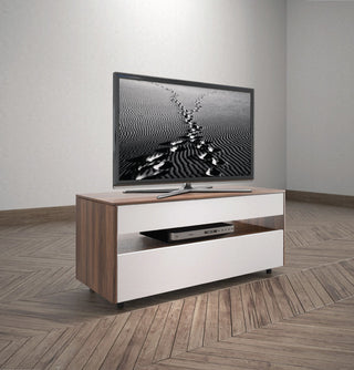Newtown 1120 Entertainment Unit White & Walnut