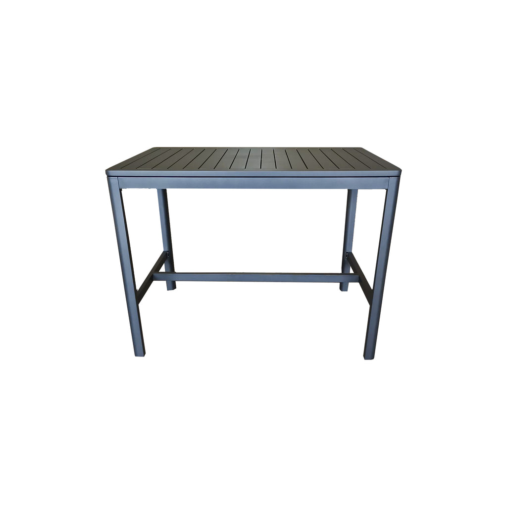 Pebble Charcoal Quality Powder Coated Aluminium Outdoor Bar Table - All Weather