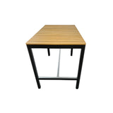 Pebble Outdoor Bar Table in Charcoal with Teak Top