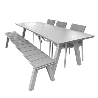 Perez Outdoor Bench - 240x34cm - White Powder Coated Aluminium