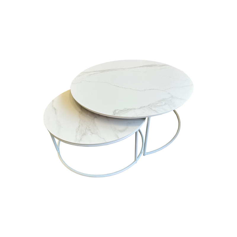 Pop Outdoor Round Coffee Table Set of 2