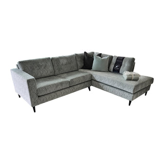 Prague NZ Made Corner Lounge in Plaza Duck Egg Fabric