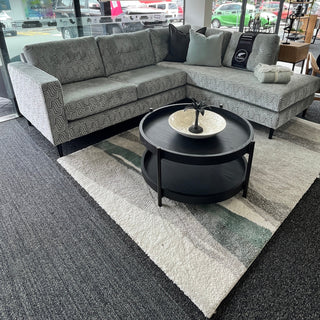 Prague NZ Made Corner Lounge in Plaza Duck Egg Fabric