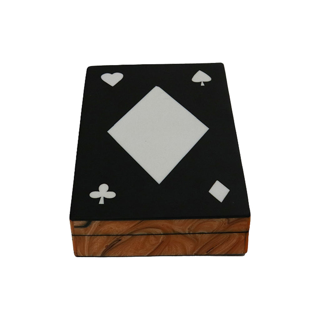 Resin Double Card Deck Box with 5 dice