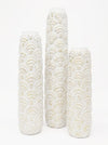 Fan Shell Polyresin Vase 75cm - White Distress