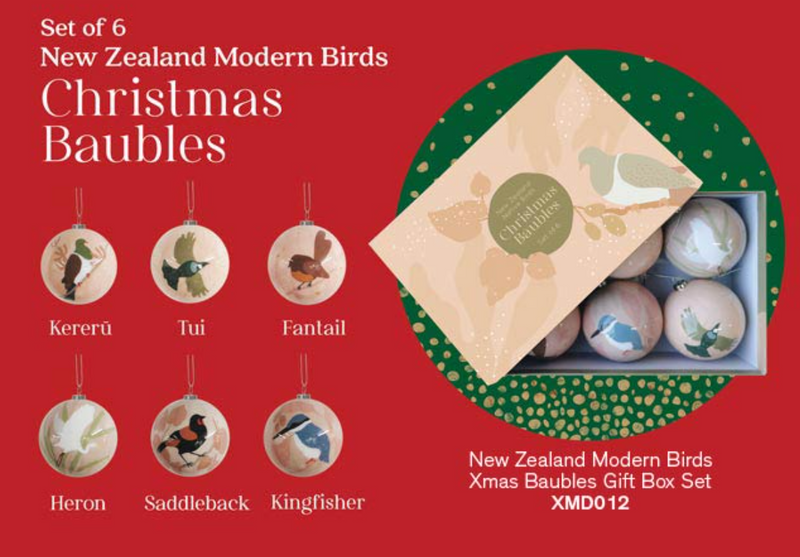 Christmas Baubles - Native NZ Birds - 100% NZ