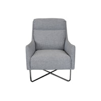 Trento Chair - Charcoal Urban Sofa Fabric - Black Leg