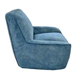 Tub Chair with Swivel - Indigo Velvet Fabric