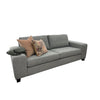 NZ made wide arm sofa in Massimo Silver fabric
