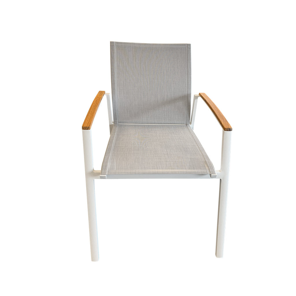 Cairo white outdoor dining chair