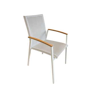 Cairo white outdoor dining chair