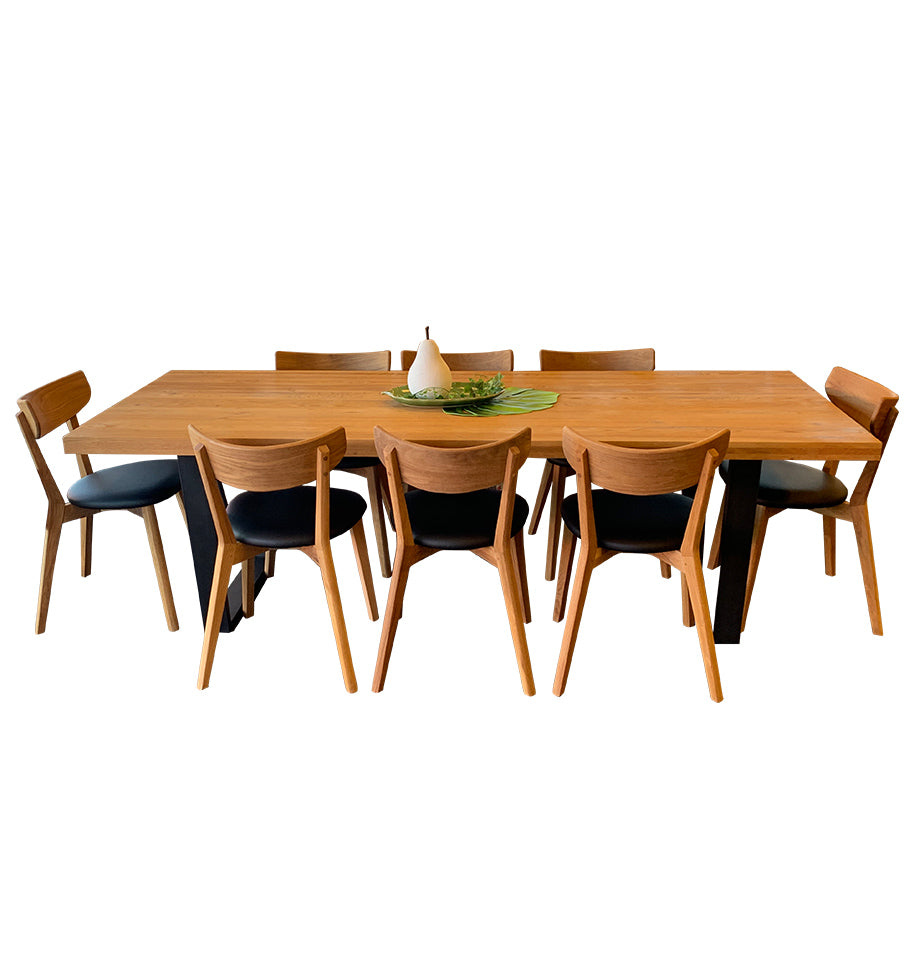 Calia Dining Table and 8 Pisa Dining Chairs