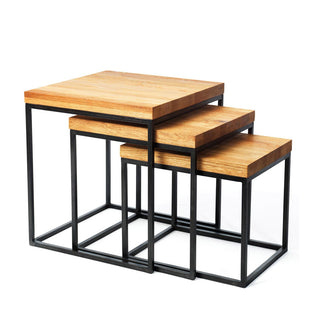 Calia set of three nesting oak side tables