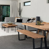Calia nesting coffee tables and Calia dining table/bench