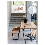 Calia dining table and bench seat setting
