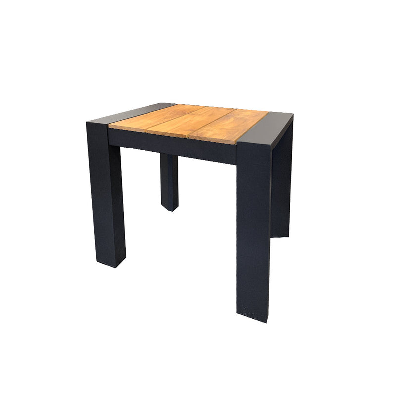 Copenhagen outdoor side table - charcoal aluminium and teak