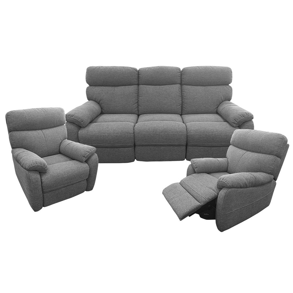 Cortez 3 seater and 2 chairs reclining lounge suite