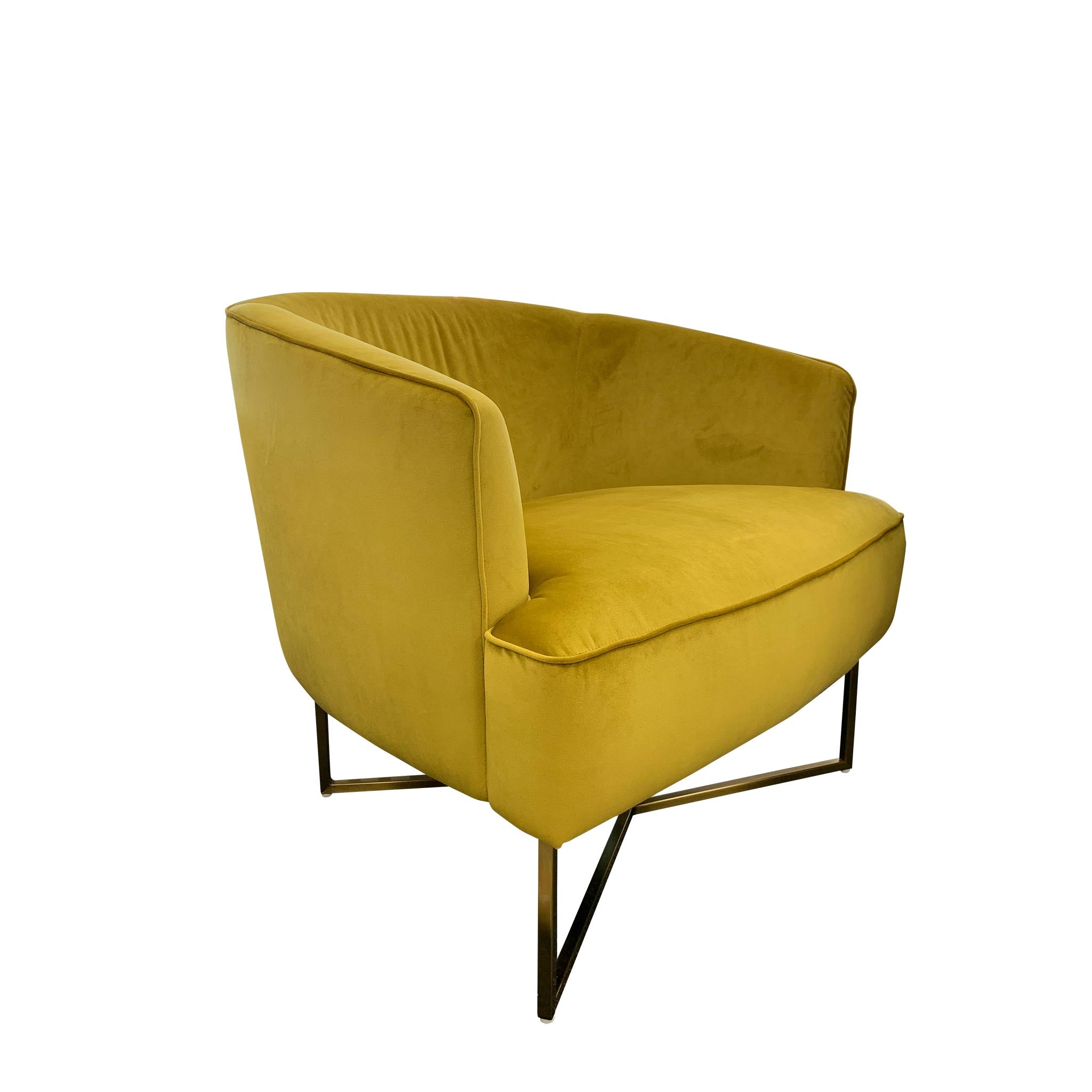 Gold Velvet Fabric Occasional Chair FURNISH