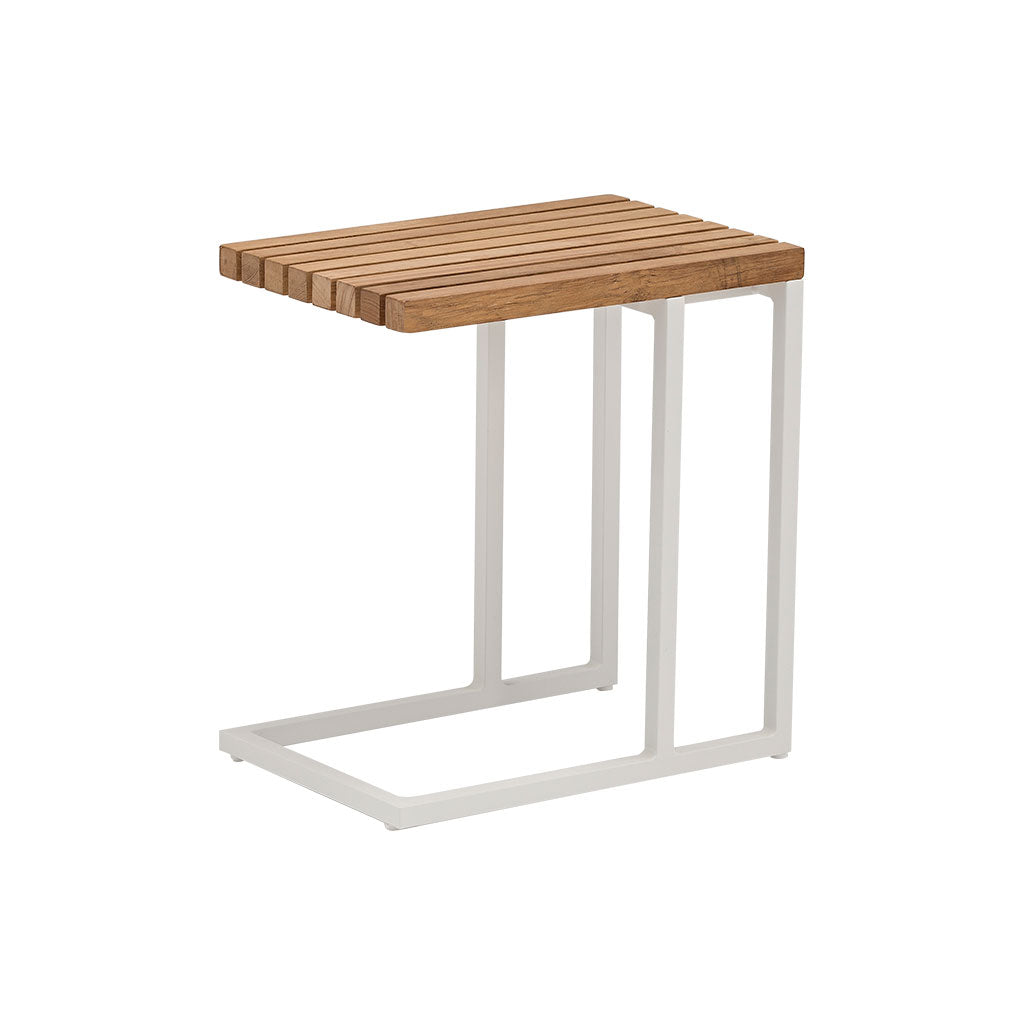 Cube outdoor side table - white