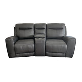 Denburn electric 3pce sofa - black leather