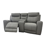 Denburn Electric 3pce Sofa - Urban Sofa Sassari Grey Top Grain Leather