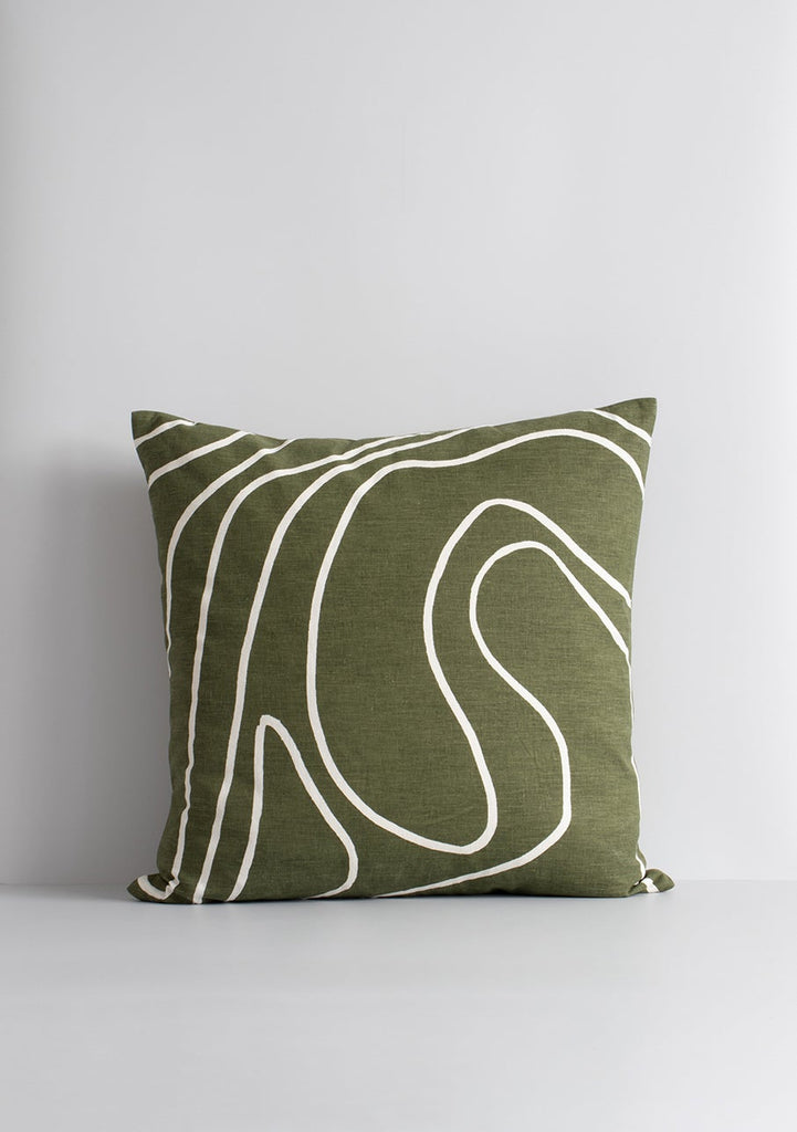 Cushion - Picchu With Feather Inner - Olive
