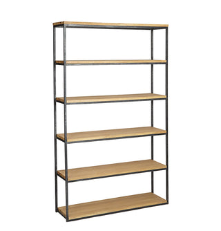 Calia Wide Bookcase - Oak & Iron