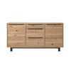 Florence 3 section oak sideboard with steel legs and handles