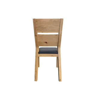 Florence oak dining chair with charcoal fabric seat - back