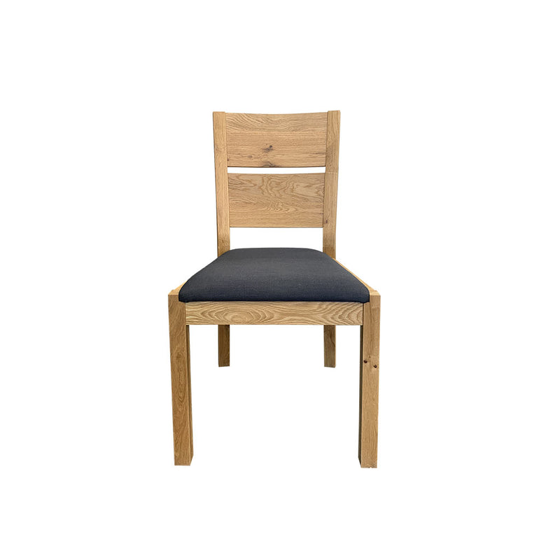 Florence oak dining chair with charcoal fabric seat