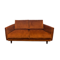 Gatsby fabric suite - Rust with timber leg - 2 seater sofa