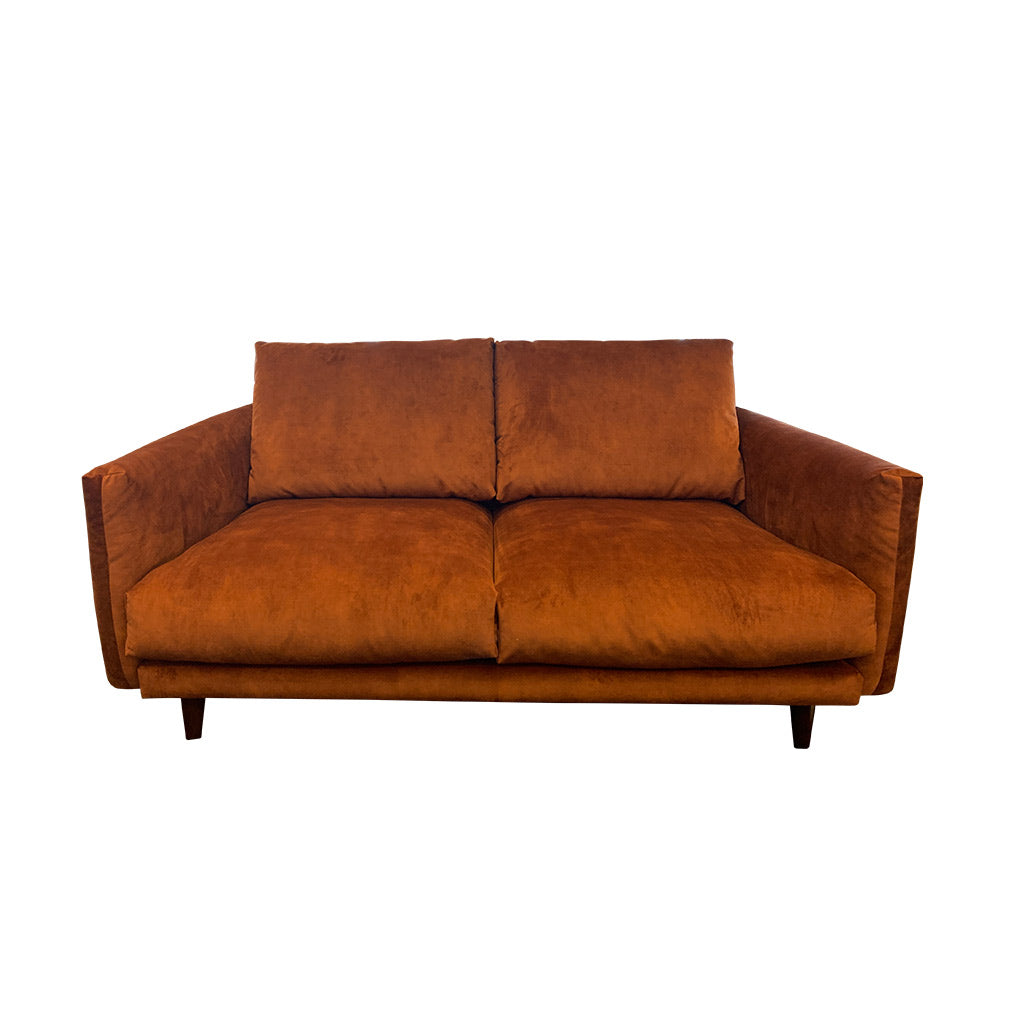 Gatsby fabric suite - Rust with timber leg - 2 seater sofa