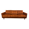 Gatsby fabric suite - Rust with timber leg - 3 seater sofa
