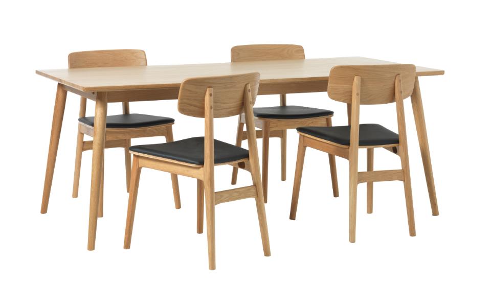 Madras Dining Chair Black - Solid Oak Frame lacquered