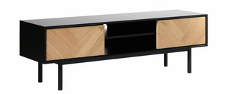 Calvi TV Entertainment Unit - Natural Oak + Black MDF