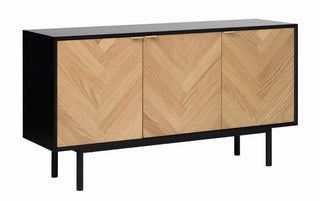 Calvi Sideboard - Natural Oak + Black MDF