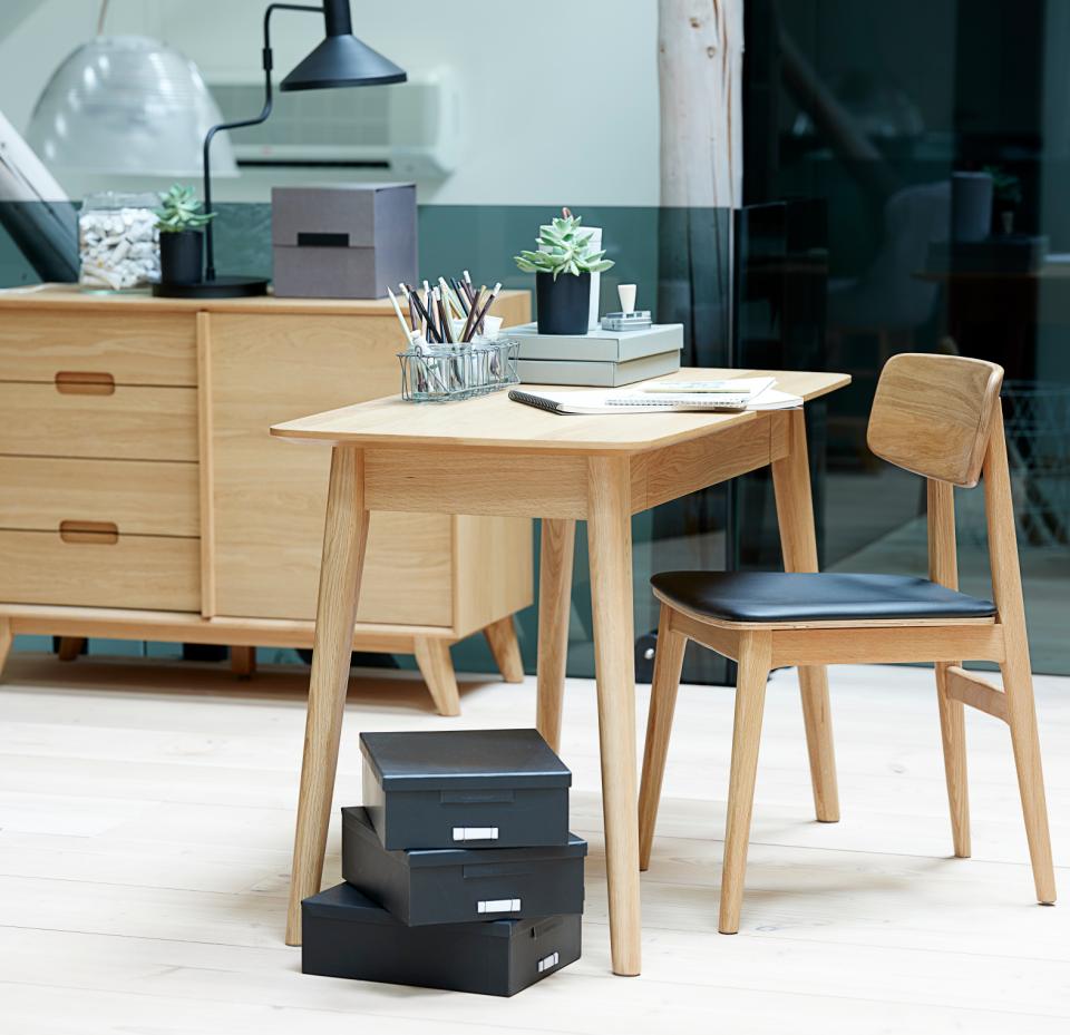 Madras Dining Chair Black - Solid Oak Frame lacquered