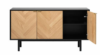 Calvi Sideboard - Natural Oak + Black MDF