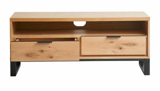Livorno TV Unit Small - Natural Brushed Oak/Oak Veneer